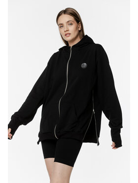 Pilawski Pilawski Bluza BLUZA CZARNA NA ZAMEK DAMSKA Czarny Oversize