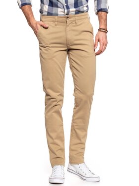 Wrangler Wrangler Chinosy CHINO Żółty Slim Fit
