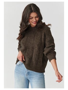 Makadamia Makadamia Sweter S169 Brązowy Boxy Fit