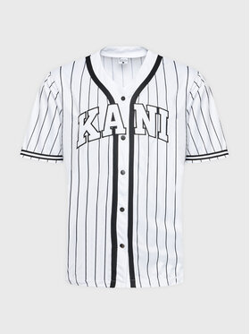 Karl Kani Karl Kani T-shirt Serif Pinstripe Baseball 6033361 Bijela Relaxed Fit