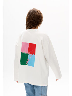Mirons Mirons Longsleeve Print Biały Oversize