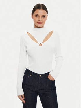 Morgan Morgan Sweter 241-MELINE Biały Slim Fit