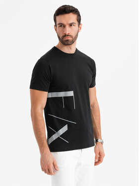 Ombre Ombre T-Shirt OM-TSPT-0213 Czarny Regular Fit