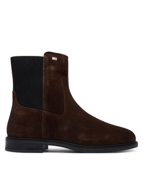 Tommy Hilfiger Tommy Hilfiger Chelsea Enamel Flag Suede Ankle Chelsea FW0FW09575 Marrone