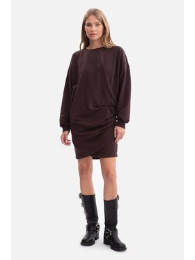 BeWear BeWear Sukienka dzianinowa b298 Brązowy Baggy Fit