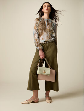 Oltre Oltre Pantaloni di tessuto P744R008878N035 Verde Baggy Fit