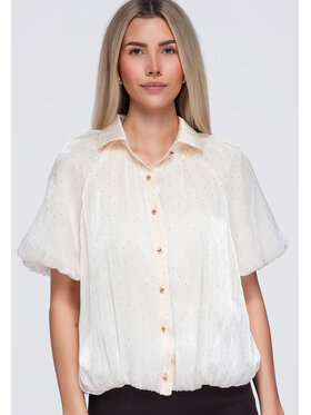 Ombre Ombre Koszula OW-SH-E0068 Beżowy Loose Fit