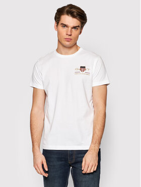 Gant Gant T-Shirt Archive Shield 2003081 Weiß Regular Fit
