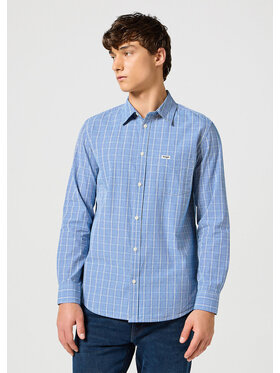 Wrangler Wrangler Koszula 1 PKT SHIRT Niebieski Regular Fit