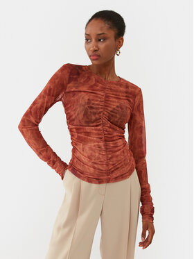 Sisley Sisley Bluza 3XAFL103V Rjava Slim Fit