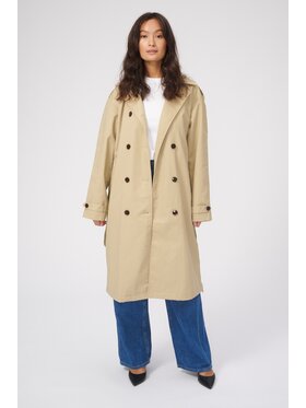TeeShoppen TeeShoppen Płaszcz Trenchcoat Linea Beżowy Regular Fit