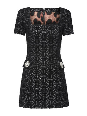 PHILIPP PLEIN PHILIPP PLEIN Večerní šaty 11583 Černá Fitted Fit