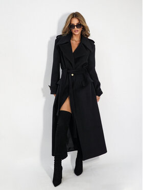 LilaLou LilaLou Płaszcz przejściowy LeLong Czarny Regular Fit