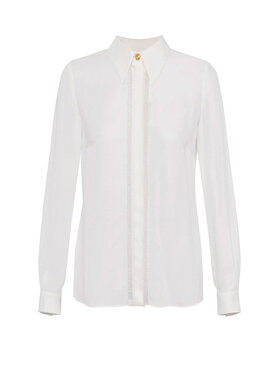 Elisabetta Franchi Elisabetta Franchi Cămașă ca05451e2-360 Alb Regular Fit