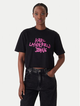 Karl Lagerfeld Jeans Karl Lagerfeld Jeans T-Shirt B1W17054 Czarny Relaxed Fit