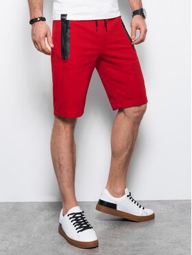 Ombre Ombre Szorty sportowe W239 Czerwony Regular Fit