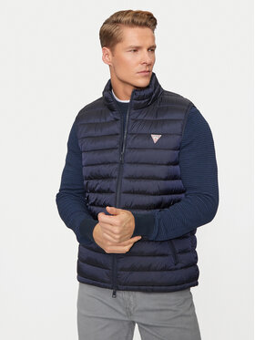 Guess Guess Kamizelka M4YN11 WG922 Niebieski Regular Fit