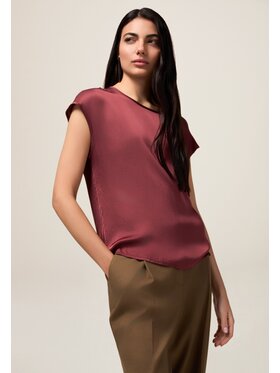 Oltre Oltre Bluzka 2481J000720N036 Bordowy Regular Fit