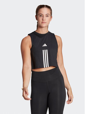 adidas adidas Top Train Essentials Train Cotton 3-Stripes Crop HR7847 Černá Loose Fit