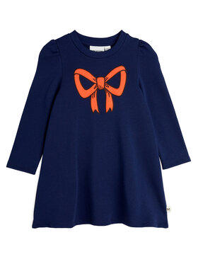 MINI RODINI MINI RODINI Φόρεμα καθημερινό Bow 2515011360 Σκούρο μπλε Regular Fit