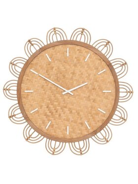 MIAhome MIAhome Zegar ścienny pleciony rattan 65 cm Beżowy