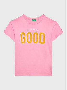 United Colors Of Benetton United Colors Of Benetton T-Shirt 3096C10AY Růžová Oversize