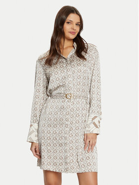 Guess Guess Rochie tip cămașă W5RK40 WF1T2 Gri Regular Fit