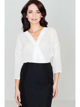 Lenitif Lenitif Bluzka K138 Écru Regular Fit