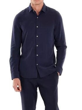 Guess Guess Koszula M3BH66WFS02 G7V2 Granatowy Slim Fit