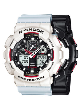 Casio Casio Zegarek SET GA-100-1A4ER + BEZEL 10395292 + PASEK 10527469 Biały