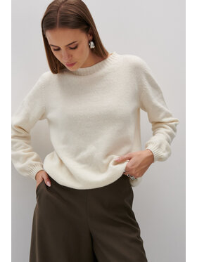 Fobya Fobya Sweter F2051 Écru Basic Fit