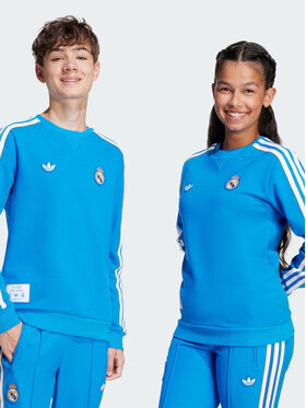 adidas adidas Bluza techniczna Real Madrid Terrace Icons Niebieski jasny Regular Fit