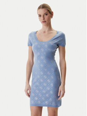 Guess Guess Sukienka dzianinowa W6RK92 Z3JD2 Błękitny Regular Fit