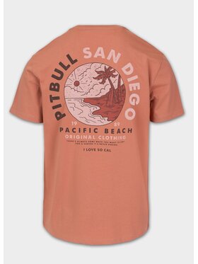 PITBULL PITBULL T-Shirt Koszulka męska PLANET SURF 3XL Pomarańczowy Regular Fit