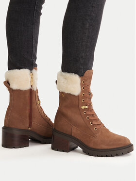 Tommy Hilfiger Tommy Hilfiger Μποτίνια Th Shearling Lace Up Boot FW0FW08999 Καφέ