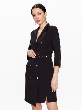 Maryley Maryley Koktejlové šaty 23EB372/M14 Černá Regular Fit