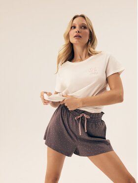 Esotiq Esotiq Piżama 42405 Biały Regular Fit