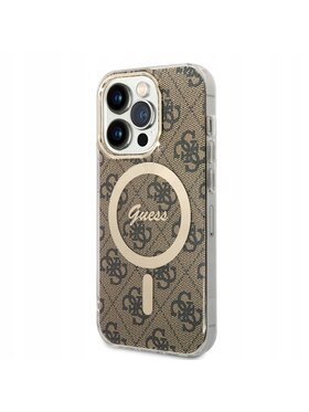Guess Guess Etui na telefon Pokrowiec Futerał Brązowy