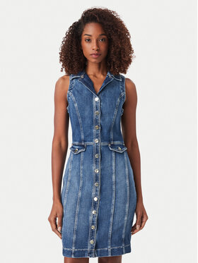 Guess Guess Джинсова сукня W6YK24 D1763 Голубий Slim Fit