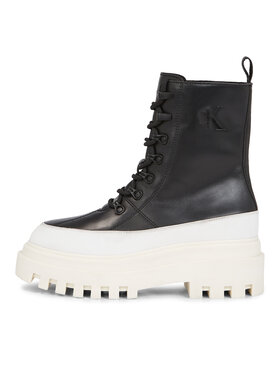 Calvin Klein Jeans Škornji Flatform Lace Up Boot Lth YW0YW01110 Črna