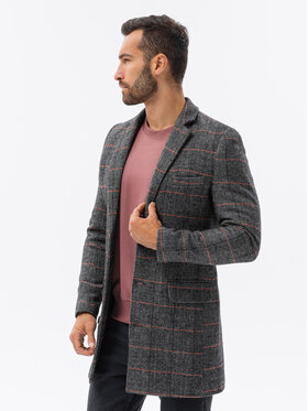 Ombre Ombre Kabát pro přechodné období C500 Šedá Regular Fit