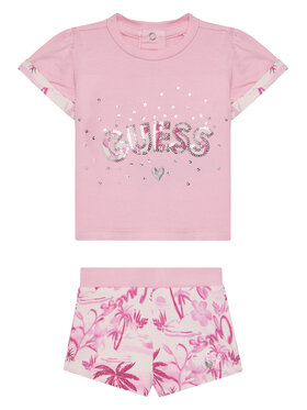 Guess Guess T-krekla un šortu komplekts A5GG13 K6YW4 Rozā Regular Fit