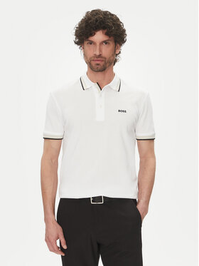 BOSS BOSS Тениска с яка и копчета Paddy 50469055 Екрю Regular Fit