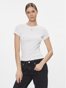 Tommy Jeans Tommy Jeans T-Shirt Essential DW0DW17383 Biały Slim Fit