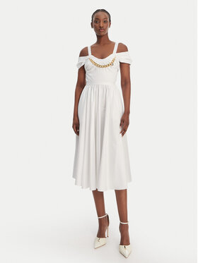 Elisabetta Franchi Elisabetta Franchi Koktejlové šaty AB-921-61E2-V590 Biela Regular Fit