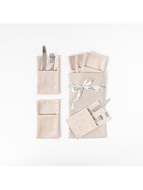 Doram design Doram design Dekoracja Welurowe Etui na sztućce Cream 6 szt. Beżowy