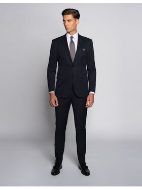 Borgio Borgio Garnitur turro Granatowy Super Slim Fit