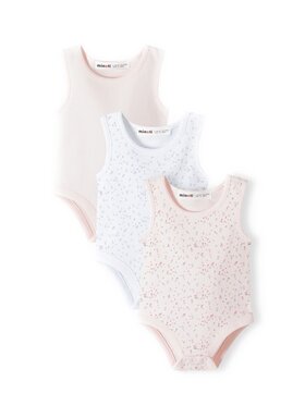 MINOTI MINOTI Komplet 3 par body dziecięcych 14babybasic 3 Różowy Regular Fit