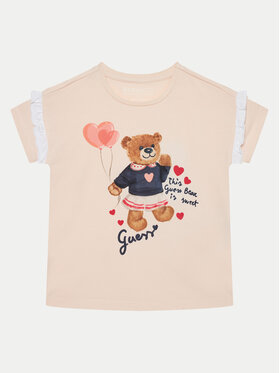 Guess Guess T-krekls K5RI12 K6YW4 Rozā Regular Fit
