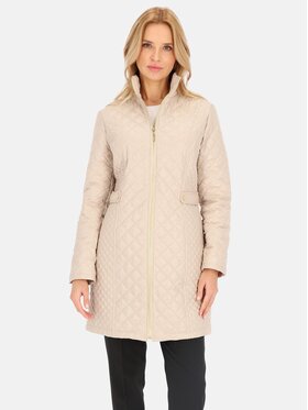Perso Perso Płaszcz przejściowy BLE241035F Beżowy Regular Fit